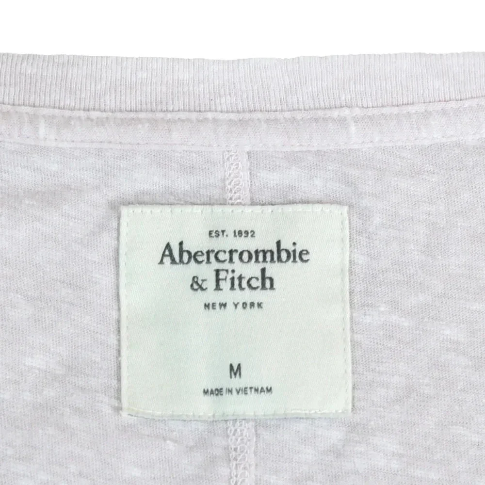 Abercrombie & Fitch || Soft Sheer Baby Tee Light Pink Slub V Neck Moose Preppy M